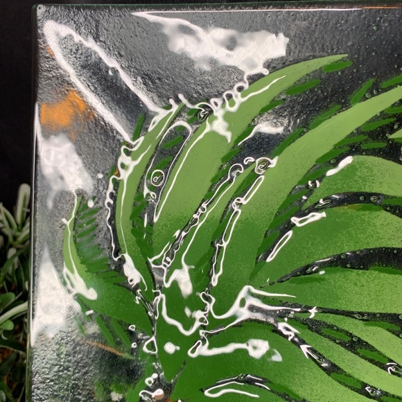 Wm McGrath Fusion Art Glass 56267 “Palm Trees” fused glass tray - Picture 4 of 15